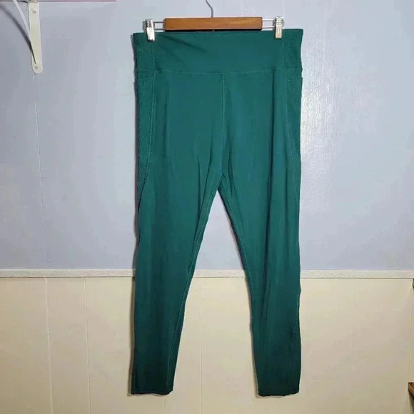 Tone Up Extra Large High Waist Teal Emerald Pull On Leggings With Pockets - Picture 1 of 8